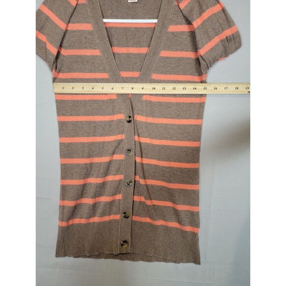 Retro Inspired Mossimo Button Up Cardigan Sweater Womens Small Striped Preppy - Picture 3 of 8